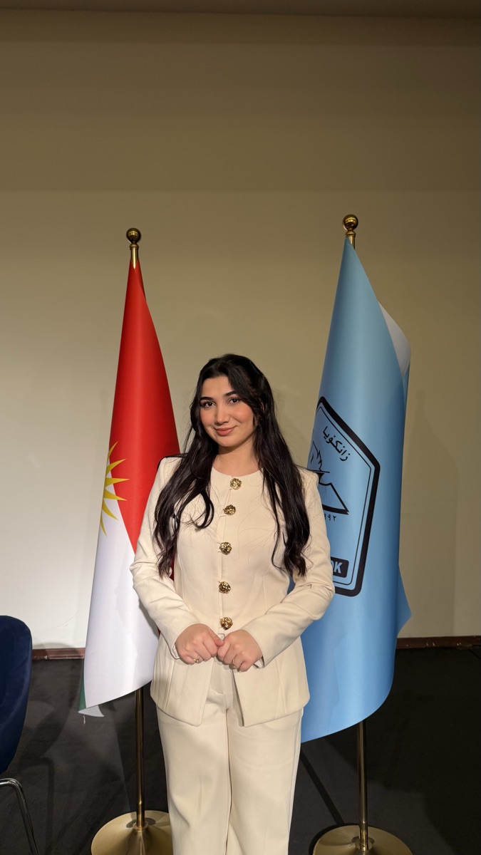 Between two flags